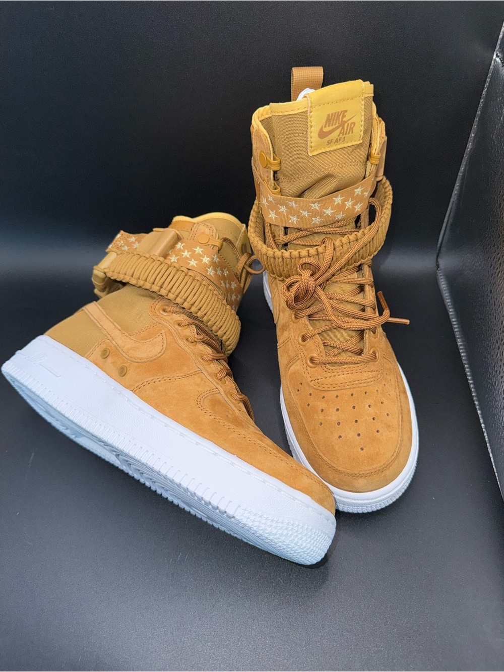 Nike SF Air Force 1 Wheat High Top Sneakers Women’s 7 Special Field AF1 Suede - Picture 8 of 15